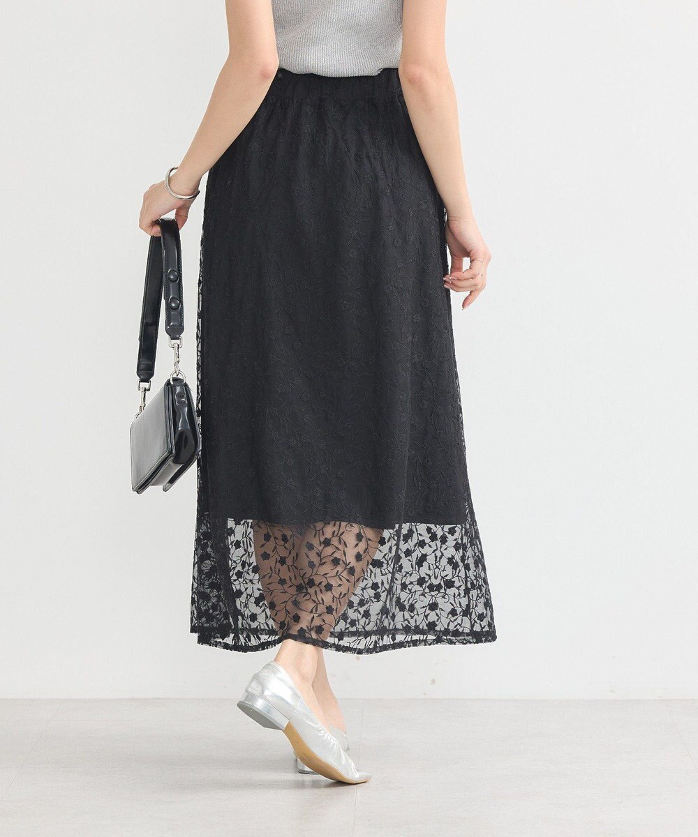 earth music&ecology シアーレースレイヤードスカート 