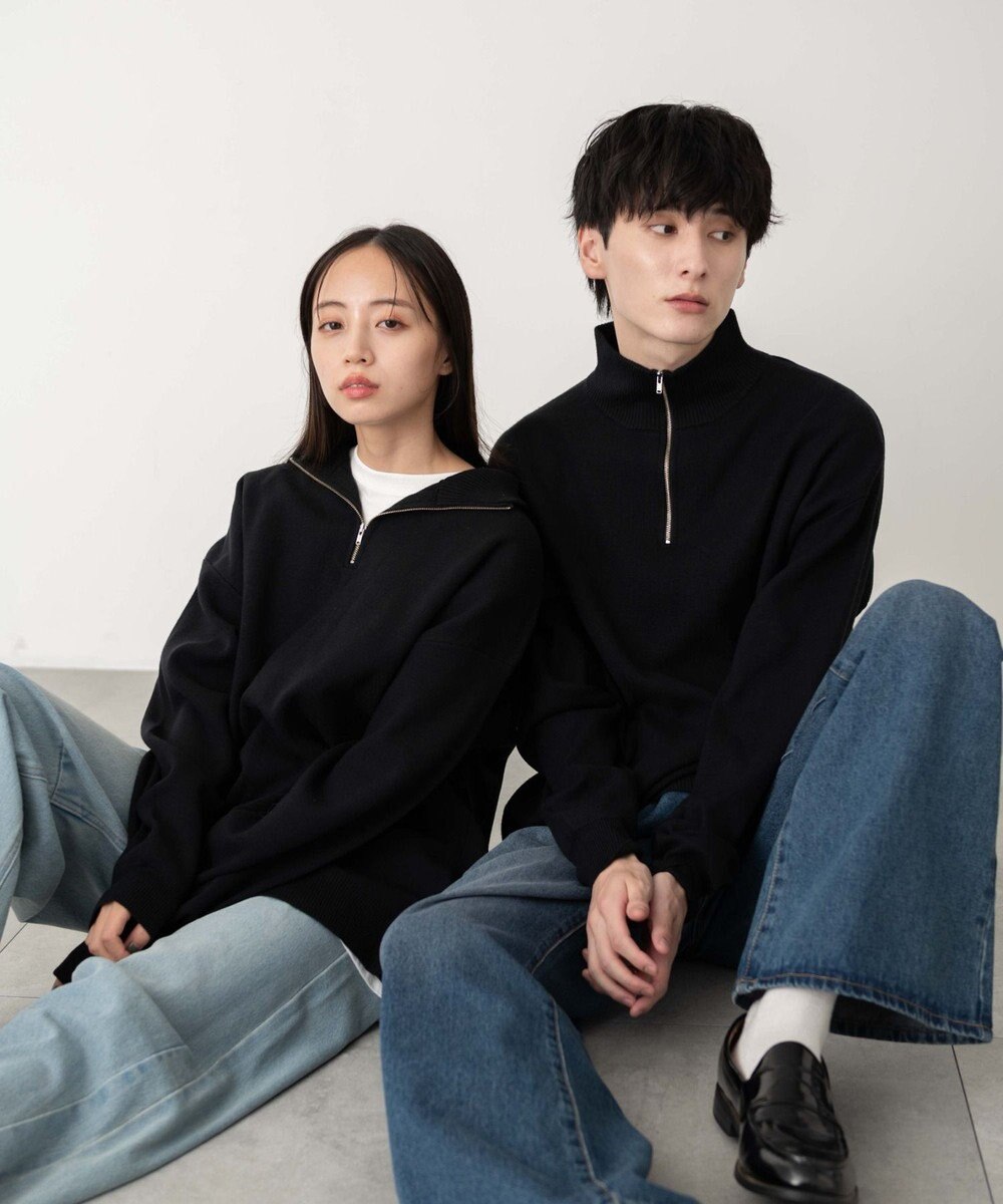 WEGO 【ユニセックス着用ITEM】ミラノリブハーフジッププルオーバー 
