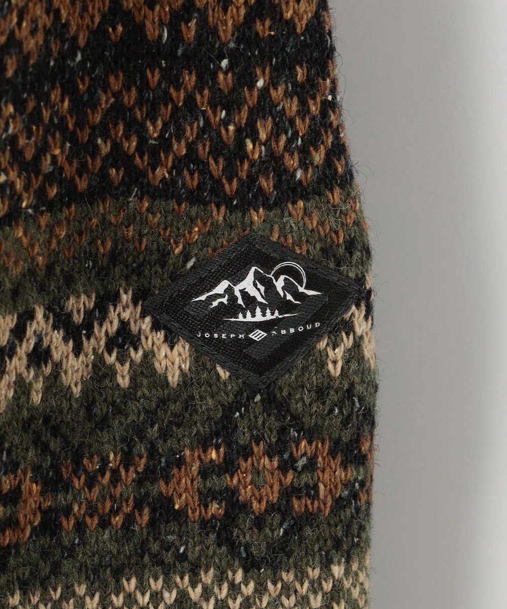 JOSEPH ABBOUD MOUNTAIN 【UNISEX】総裏フルZIPフェアアエル柄 ニットブルゾン 