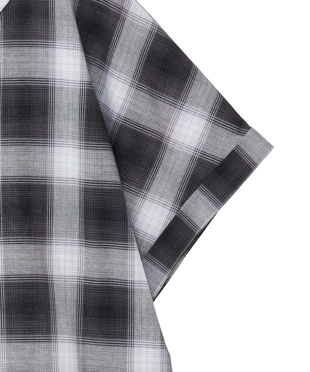 Green Parks 綿麻混フレンチスリーブスキッパーシャツ 