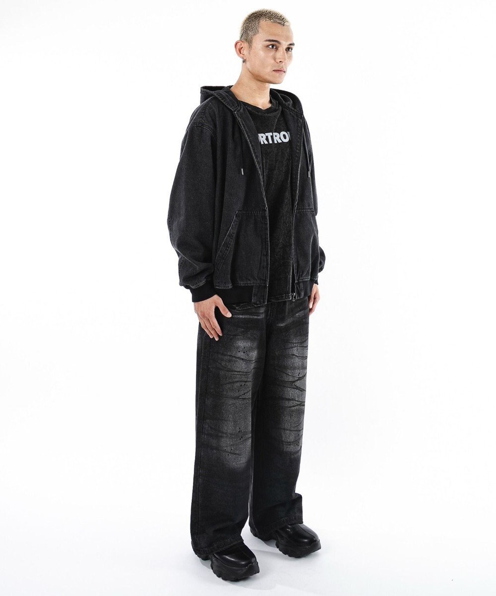 WEGO 【ユニセックス着用ITEM】フードデニムブルゾン 