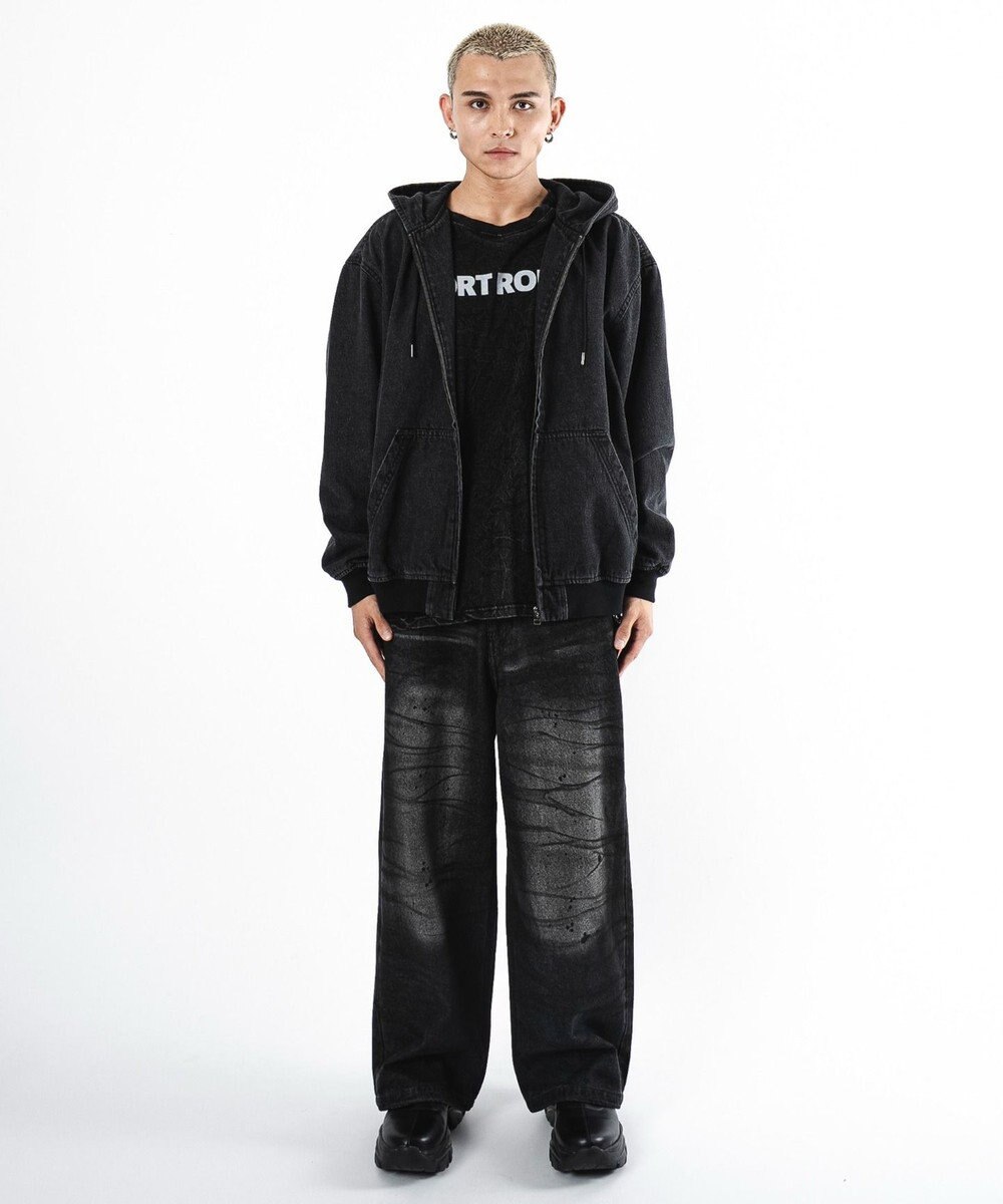 WEGO 【ユニセックス着用ITEM】フードデニムブルゾン 