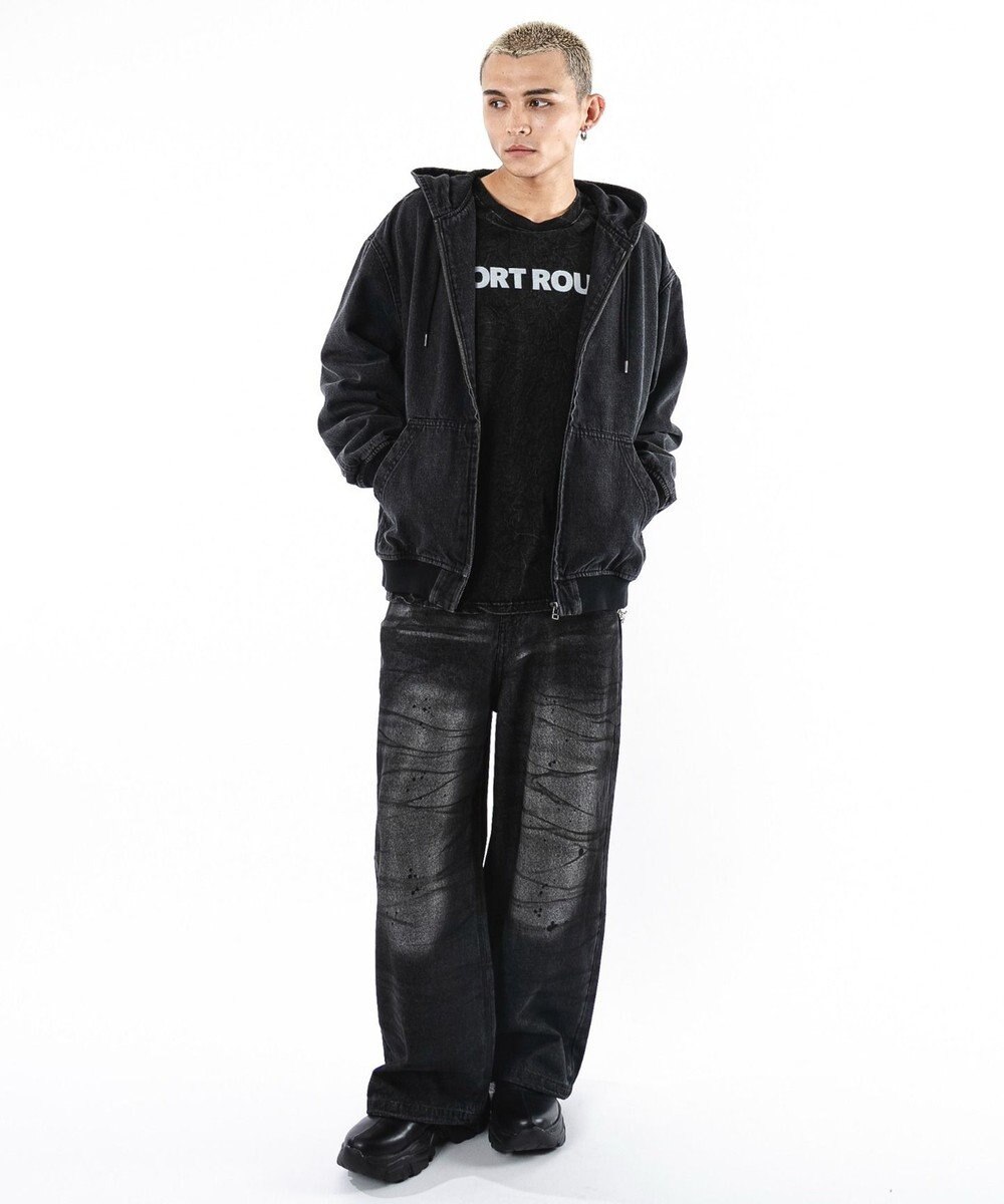 WEGO 【ユニセックス着用ITEM】フードデニムブルゾン 