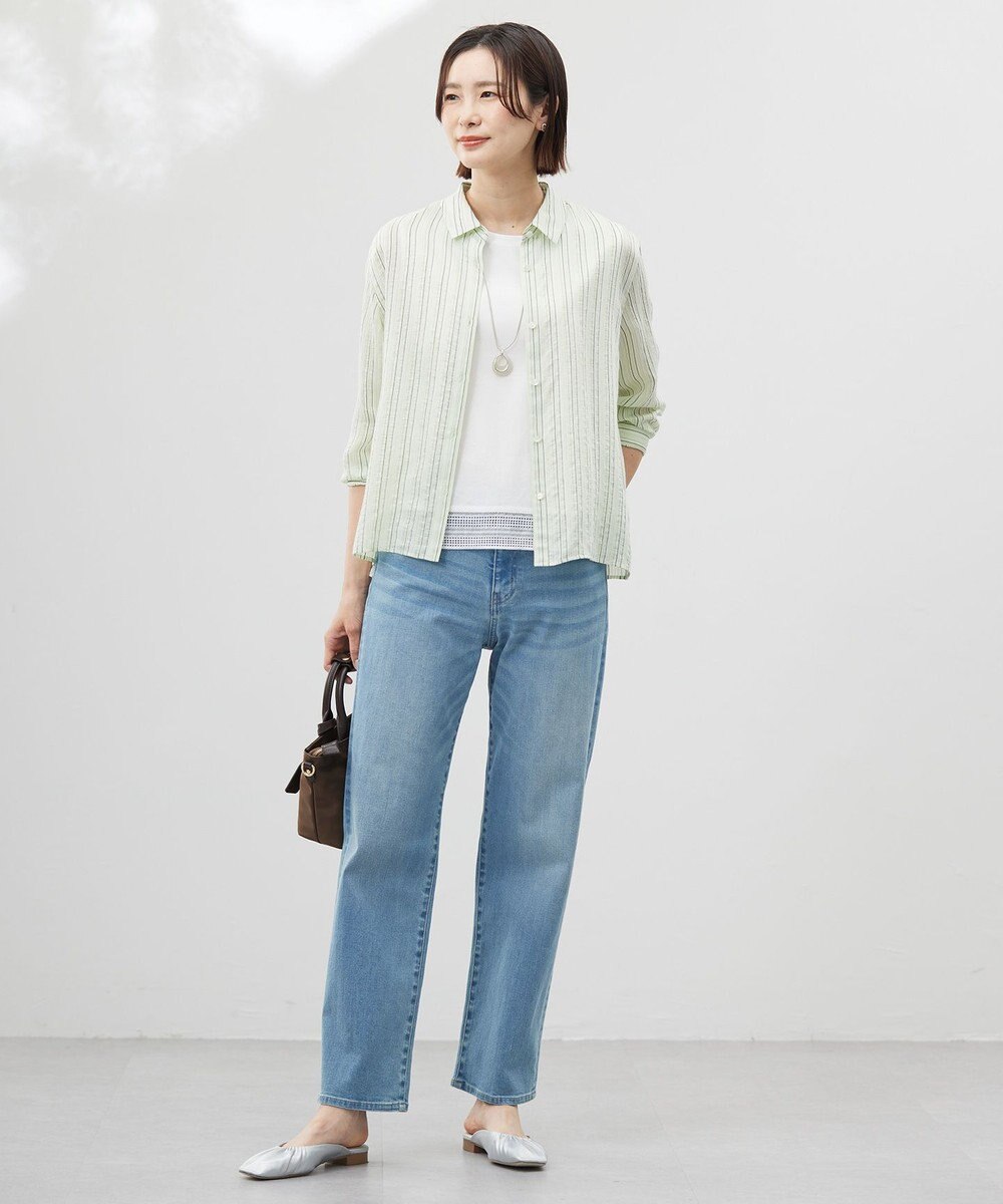 J.PRESS LADIES 【洗える】BASIC STRETCH DENIM ボーイフィット パンツ 