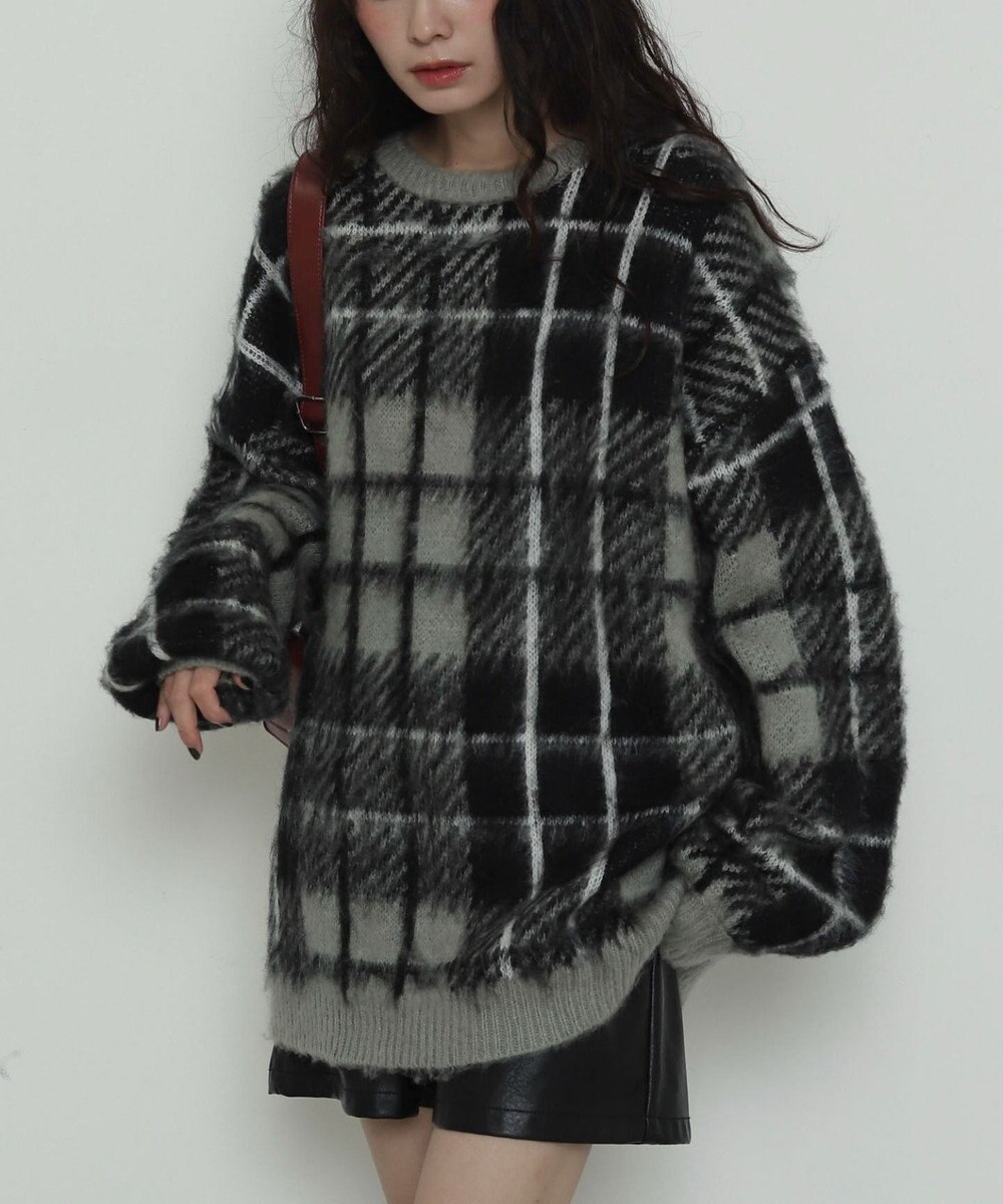WEGO 【2025年秋冬新作】シャギーパターンニットBIGプルオーバー 