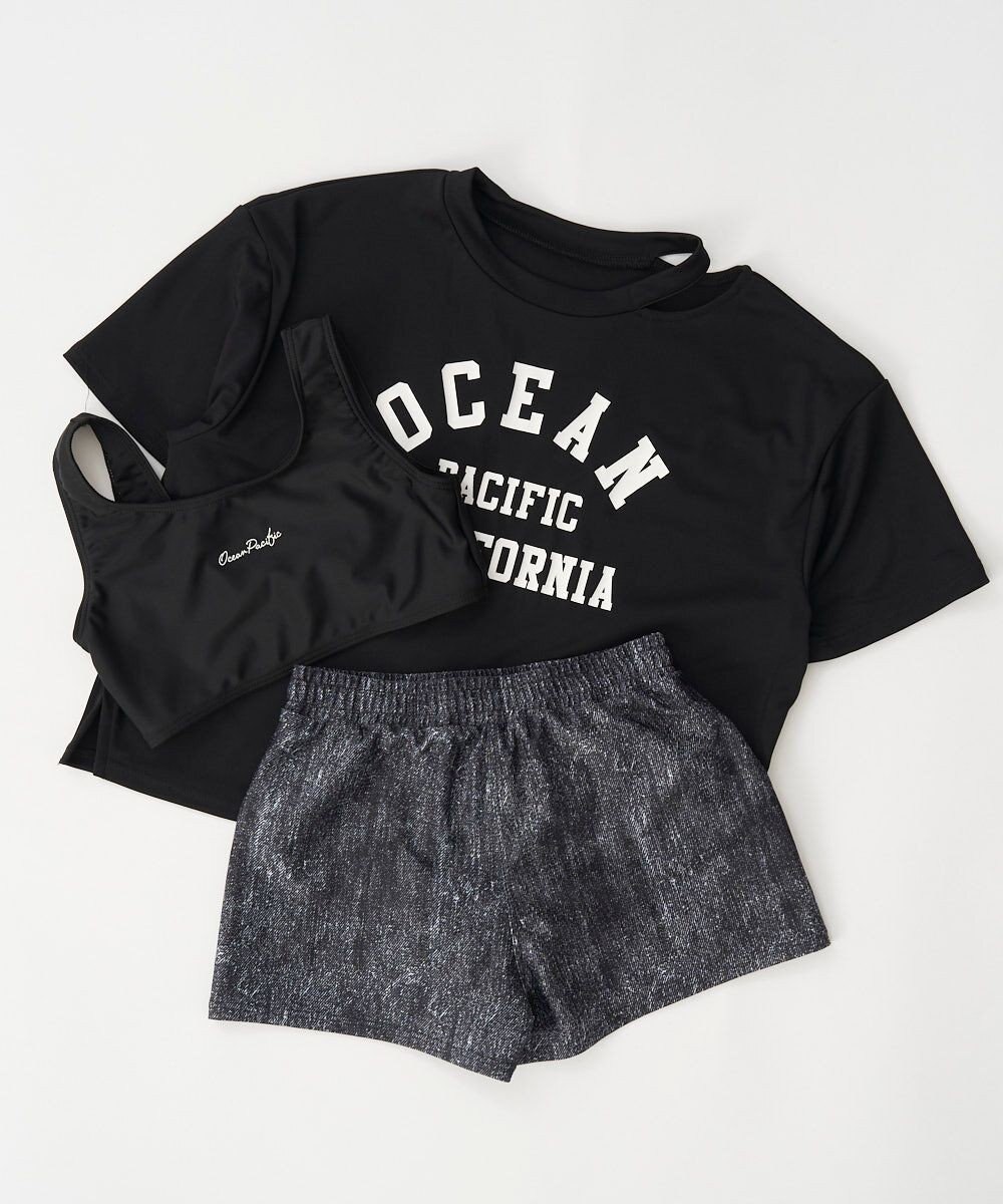 OP／FILA 【Ocean Pacific】Ｔシャツ付きセパレート水着3点セット 