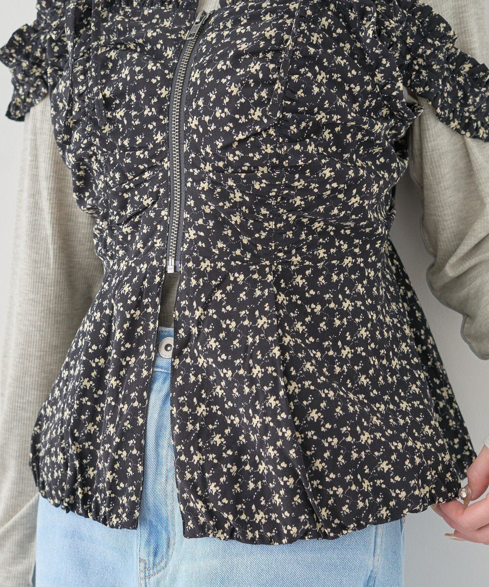 earth music&ecology フラワーペプラムビスチェ 