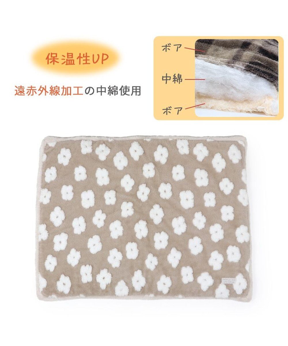 PET PARADISE ペットパラダイス 遠赤外線 ボアマット 《お花柄》角型 小型犬 