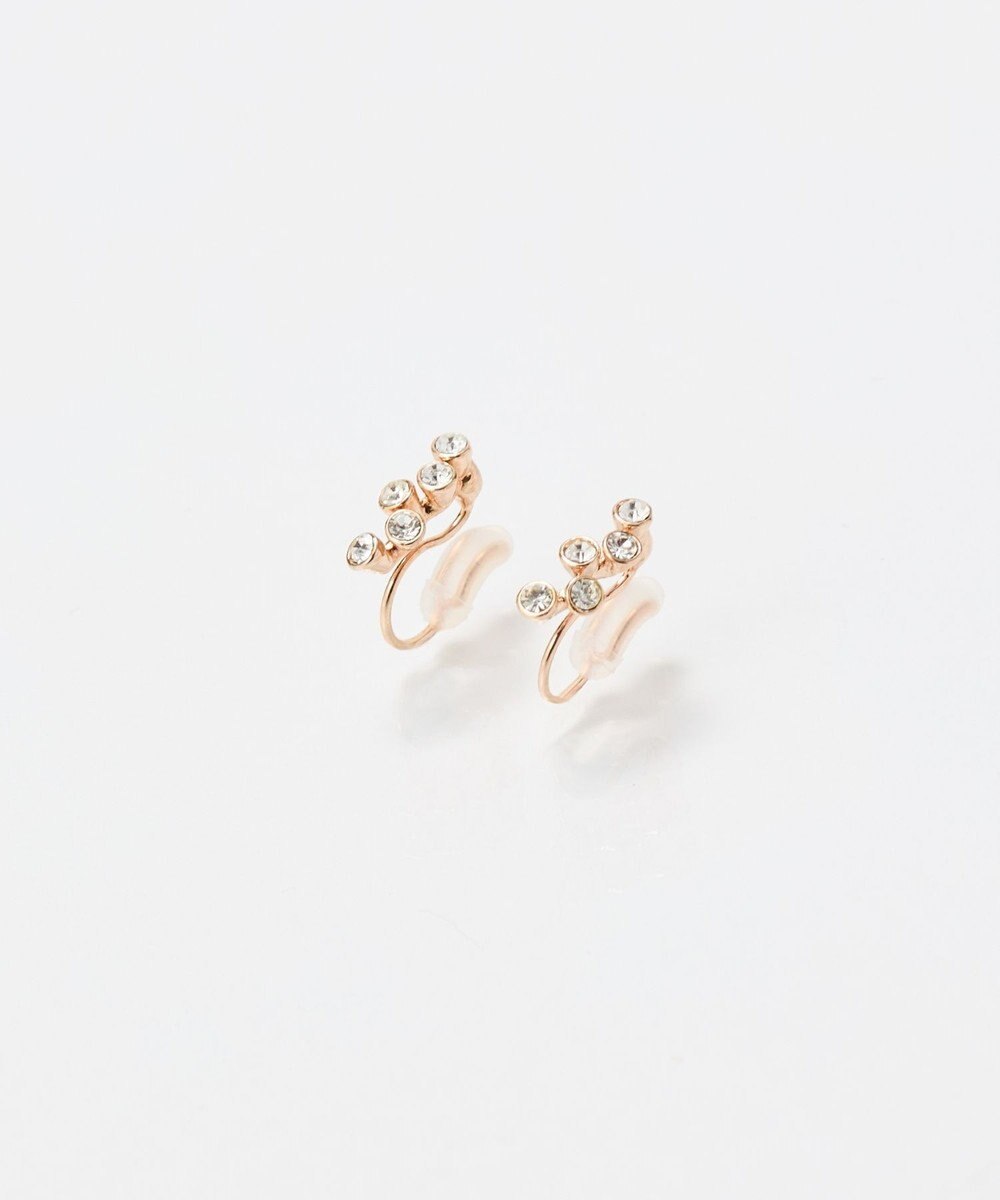 Phoebe 【金属アレルギー対応】【痛くないシリーズ】ランダムプチベゼルストーンライトフィットイヤリング　シャンパンゴールド 