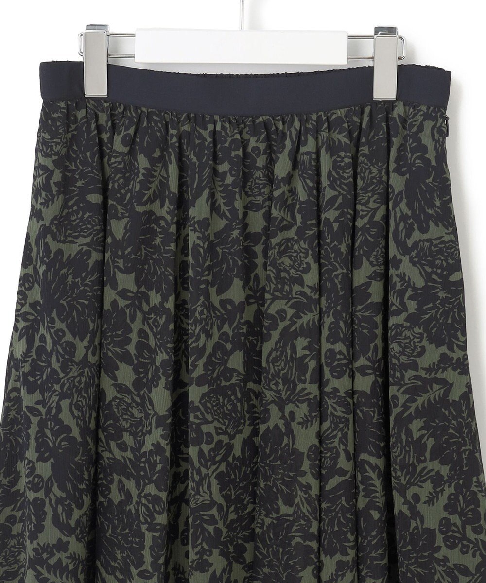 23区 L 【洗える】ボタニカルプリント フレア スカート 