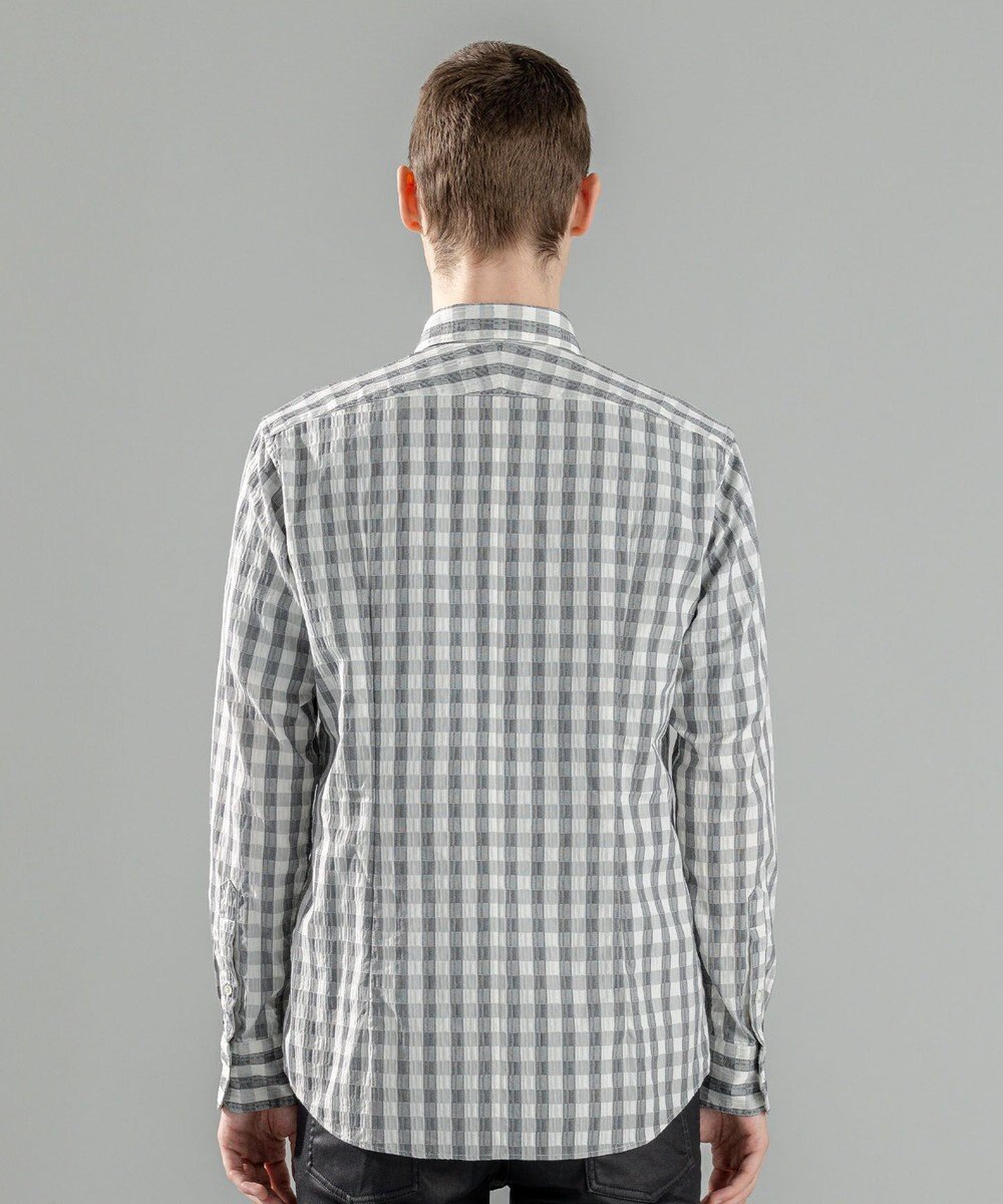 JOSEPH HOMME 新柄【オリジナル素材】ギンガムシャンブレーストレッチ　レギュラーカラーシャツ 
