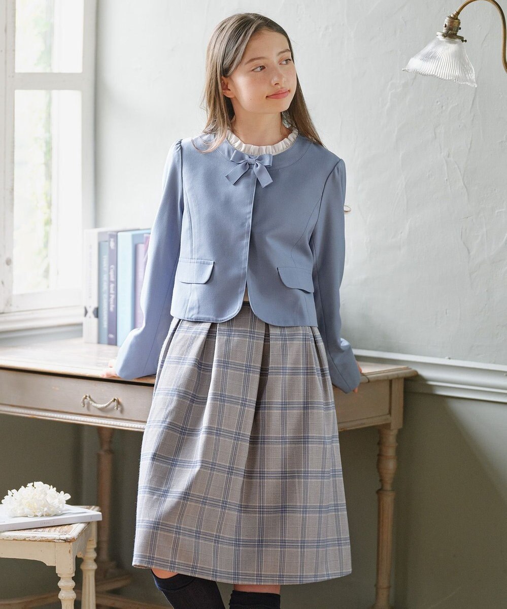 組曲 KIDS 【150-170㎝】 チェックワンピース＆T/Rジャケットセット 
