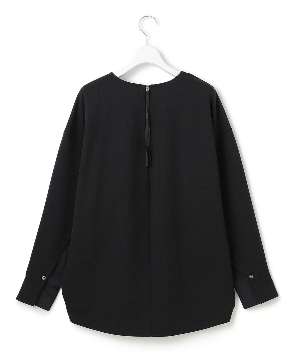 ICB L 【洗える】ジョーゼットジャージー 異素材コンビプルオーバー 