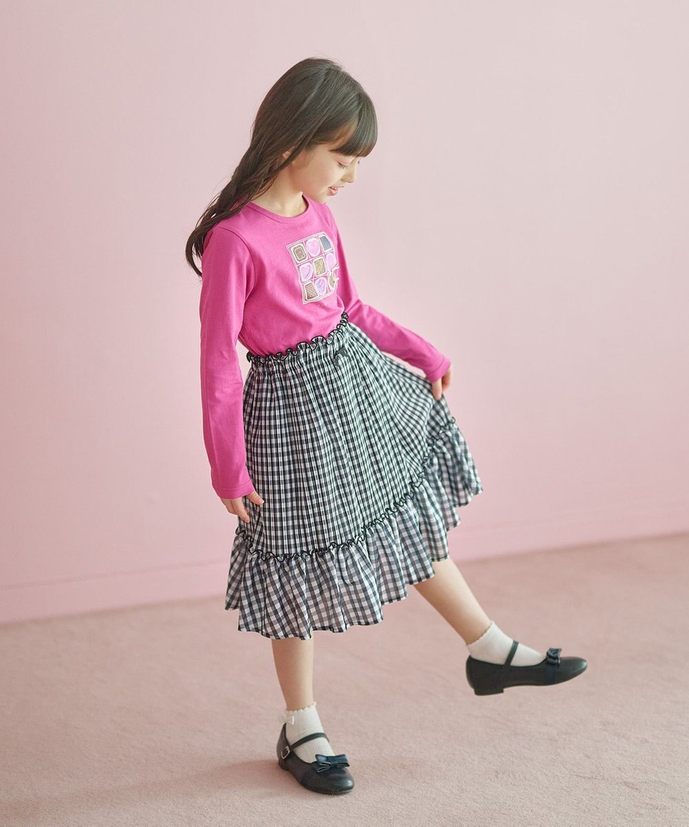 組曲 KIDS 【150-160㎝】ギンガムチェックプリーツ スカート 