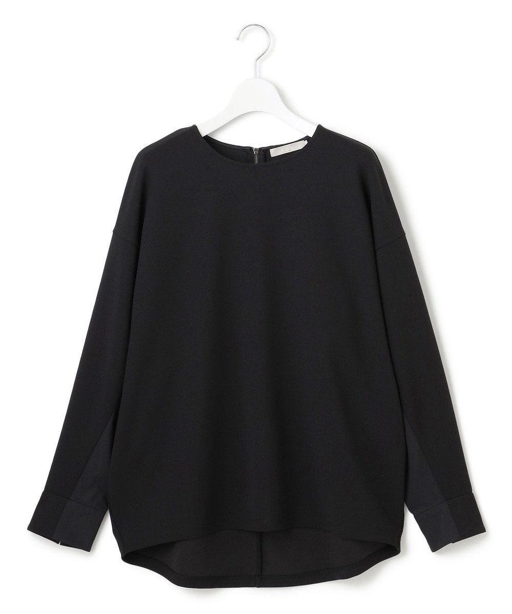 ICB L 【洗える】ジョーゼットジャージー 異素材コンビプルオーバー 