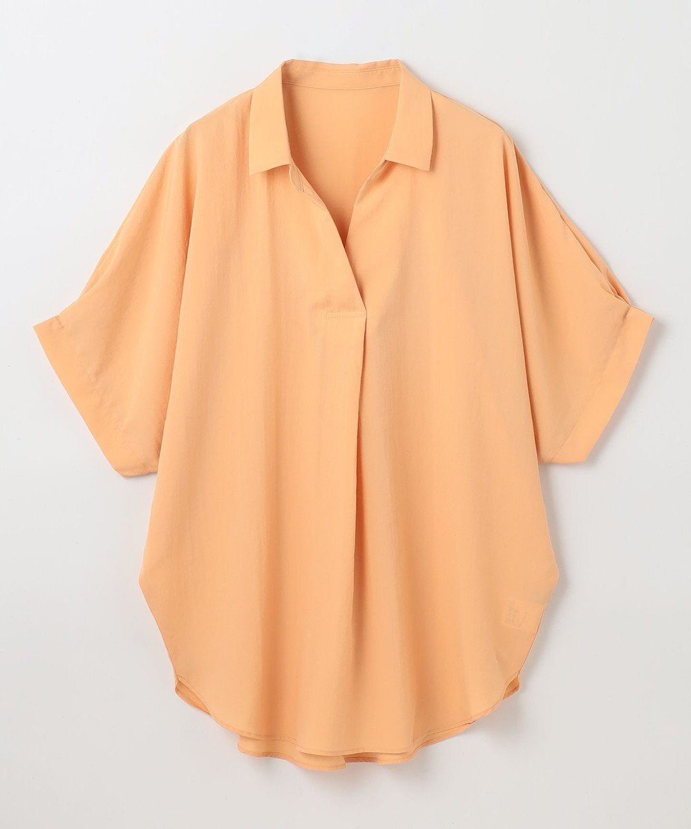 ANY L 【新色追加】スキッパーネック袖タックブラウス 