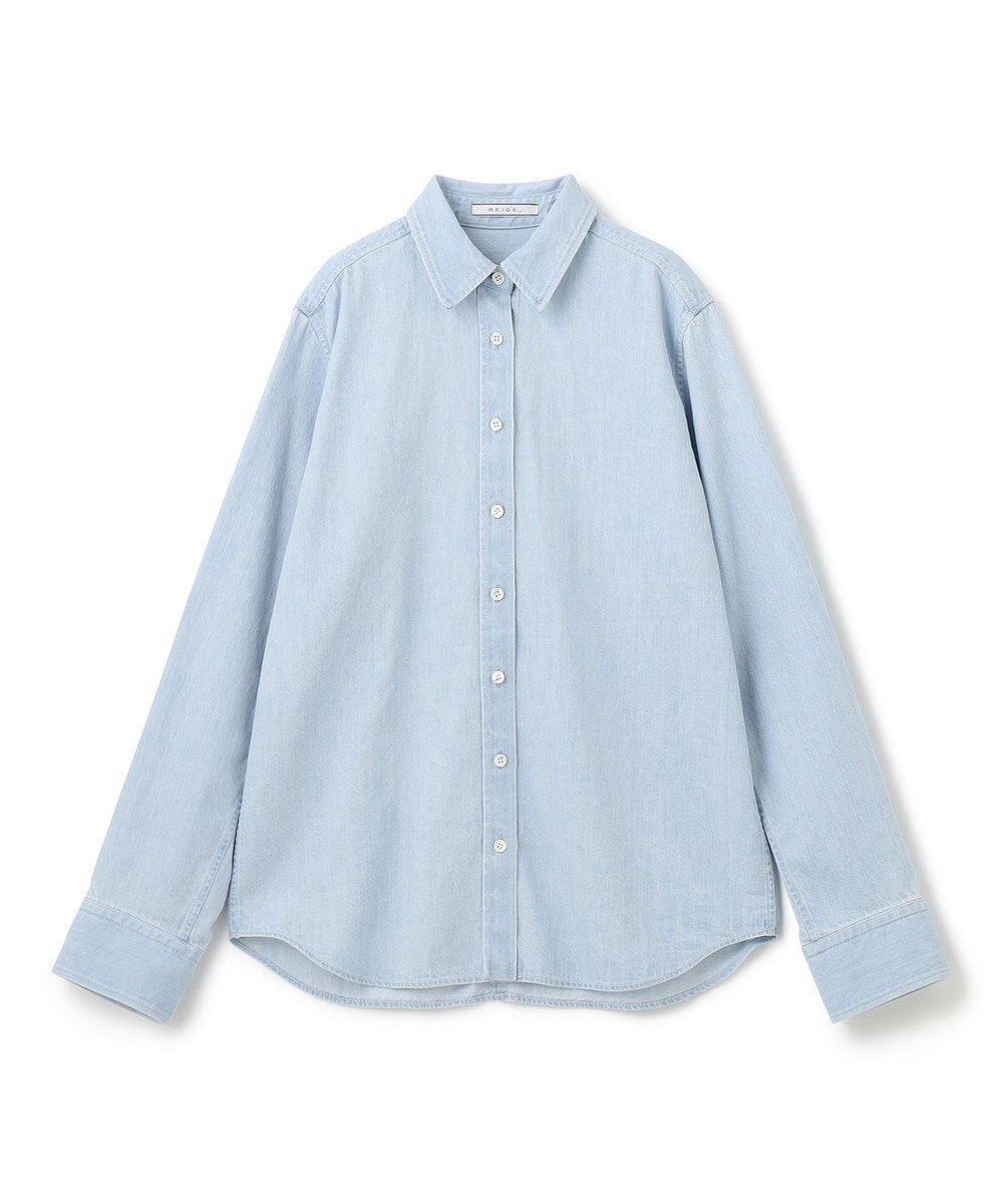 BEIGE， 【洗える】DELAUP / ダンガリー風コットンデニムシャツ 