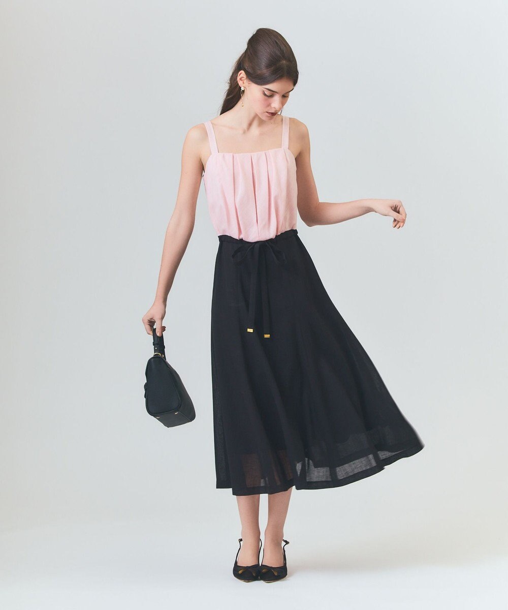 GRACE CONTINENTAL リネンライクバイカラーワンピース 