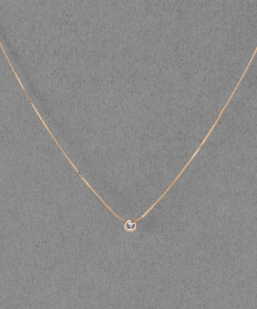 Phoebe 【金属アレルギー対応】シャインベゼルセッティングネックレス　シャンパンゴールド 