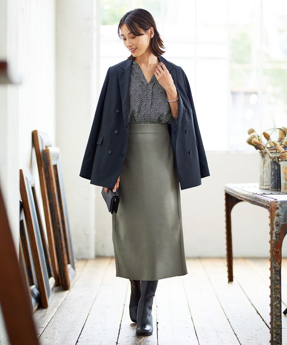 ICB 【新色追加・洗える】 ウールマットウース ダブル前ジャケット 