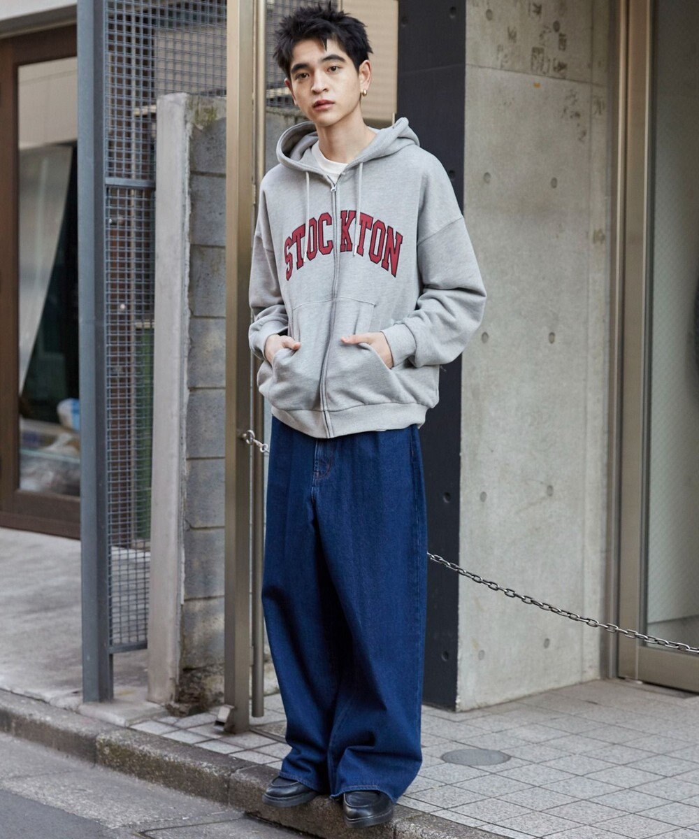 WEGO 【ユニセックス着用ITEM】ワッペンロゴZIPパーカー 