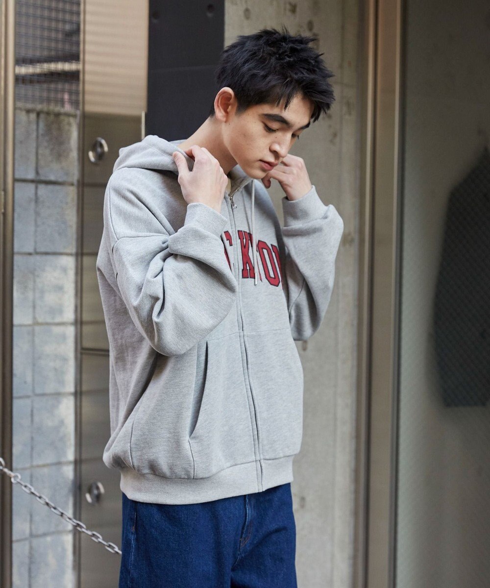 WEGO 【ユニセックス着用ITEM】ワッペンロゴZIPパーカー 