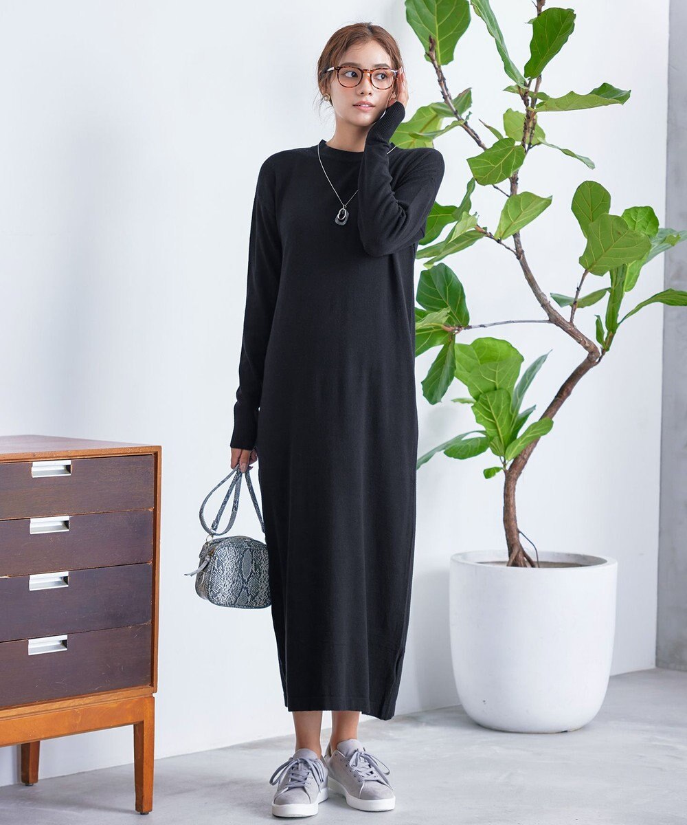 Tiaclasse 【2点セット】Wフェイスニットベスト＆ニットワンピース 