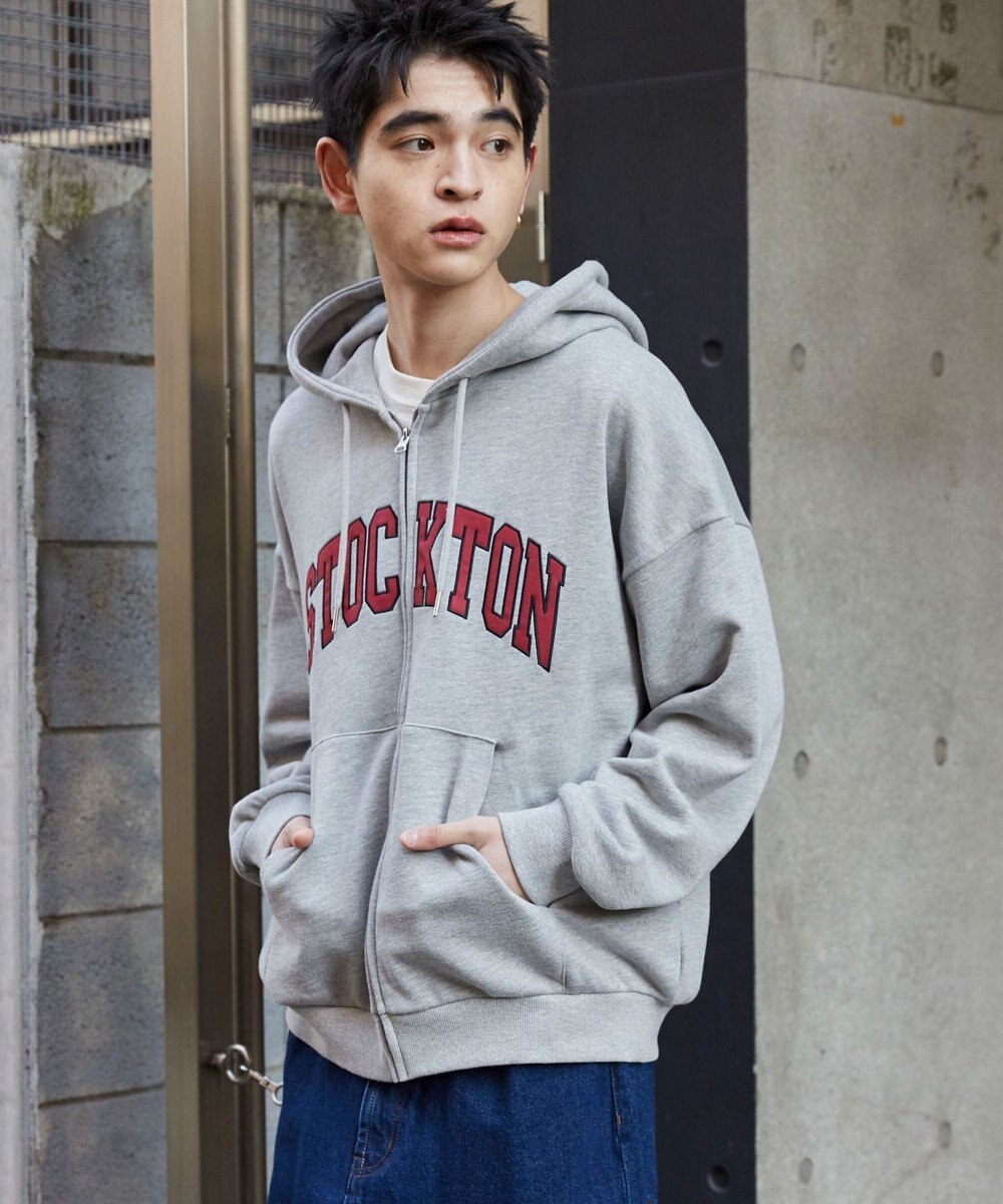 WEGO 【ユニセックス着用ITEM】ワッペンロゴZIPパーカー 