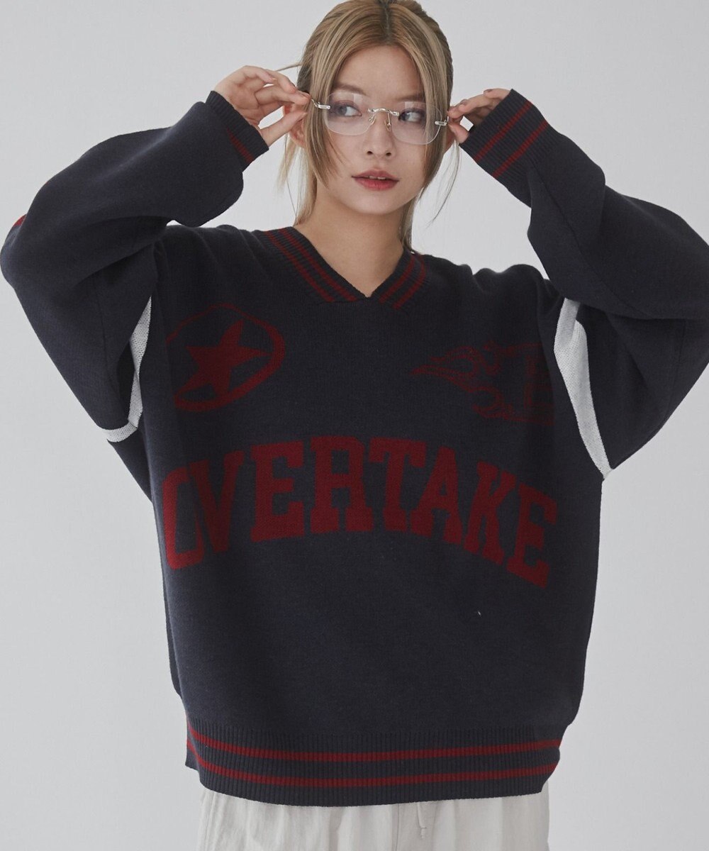 WEGO 【ユニセックス着用ITEM】ラインリブゲームロゴプルオーバー 