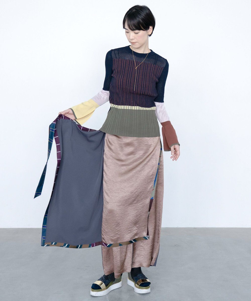 COQ CACTUS カラーブロックリブニット 