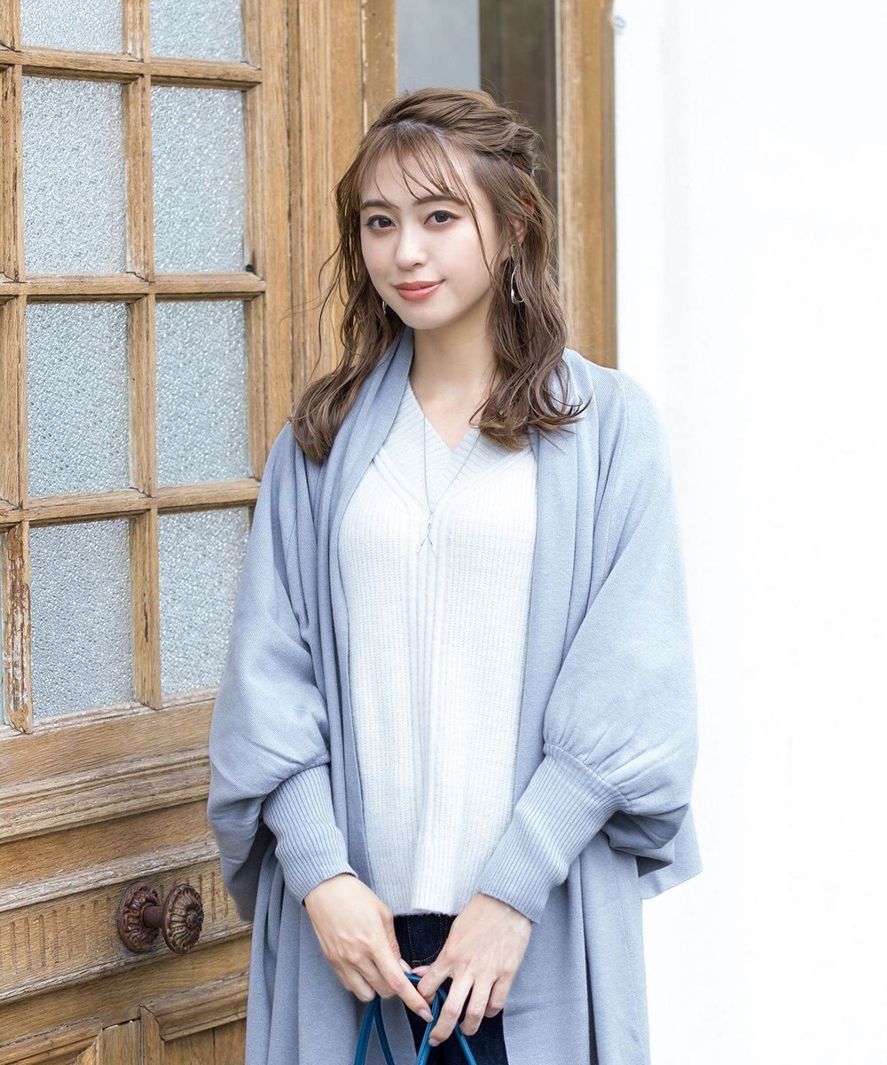 Tiaclasse 【洗える】ストール風カーディガン 