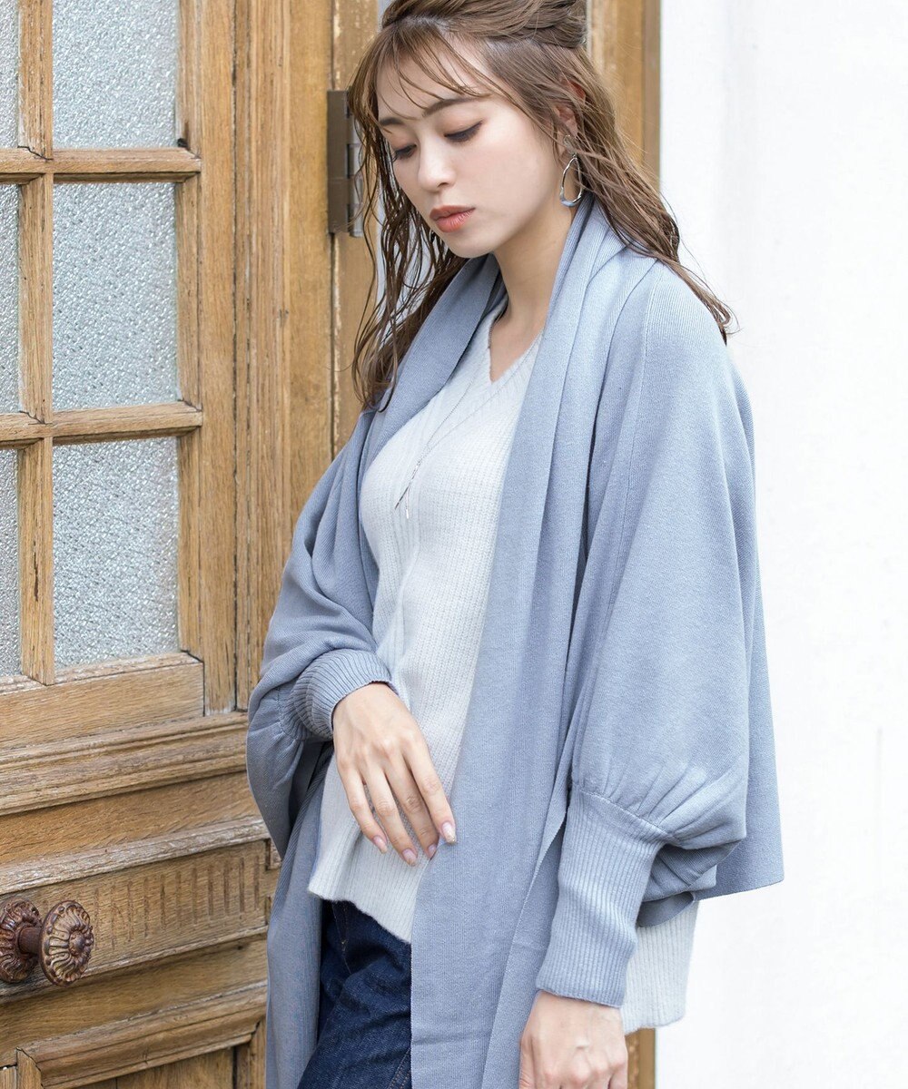 Tiaclasse 【洗える】ストール風カーディガン 