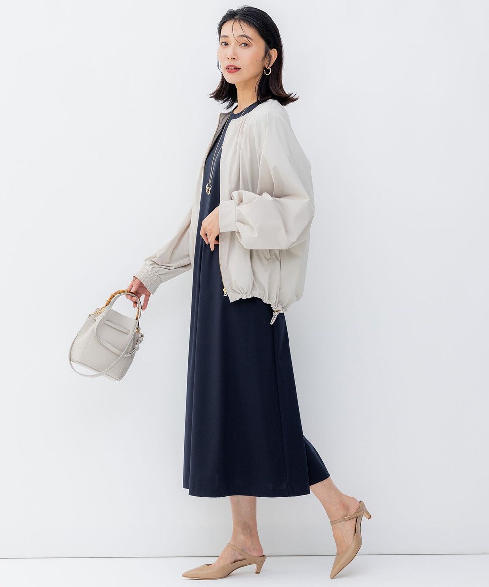 23区 S ナイロン2WAYストレッチ ノーカラー ブルゾン 