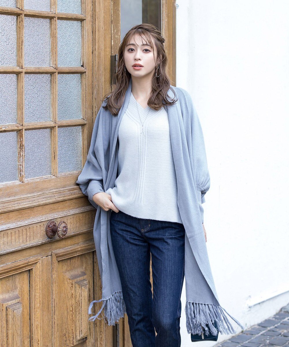 Tiaclasse 【洗える】ストール風カーディガン 