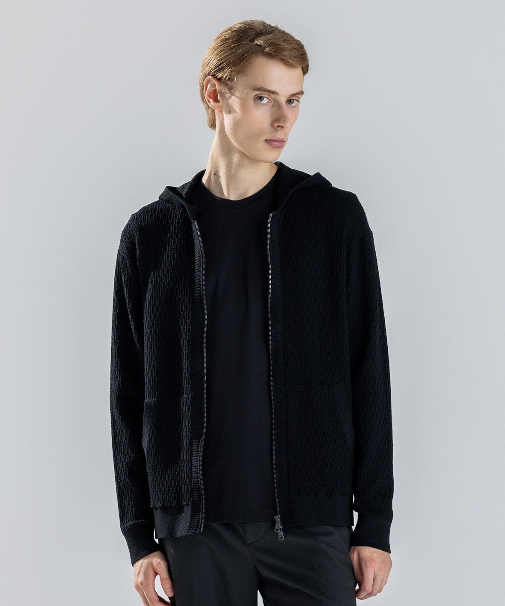 JOSEPH HOMME 【新柄】  ヴィスコースリンクス　ジップアップニットフーディー 