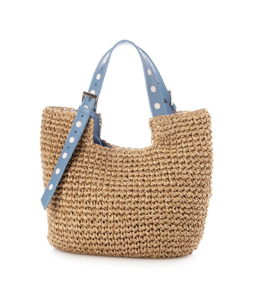 UNBILLION カシュカシュ cachecache / ドット刺繍ハンドル手編みトート 