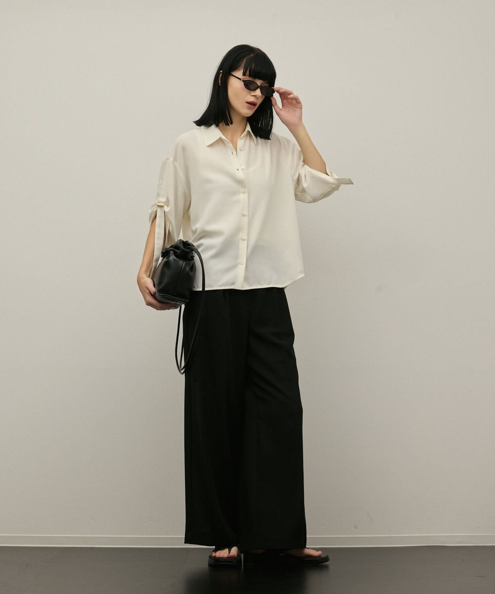 GRACE CONTINENTAL ロールアップスリーブトップス 
