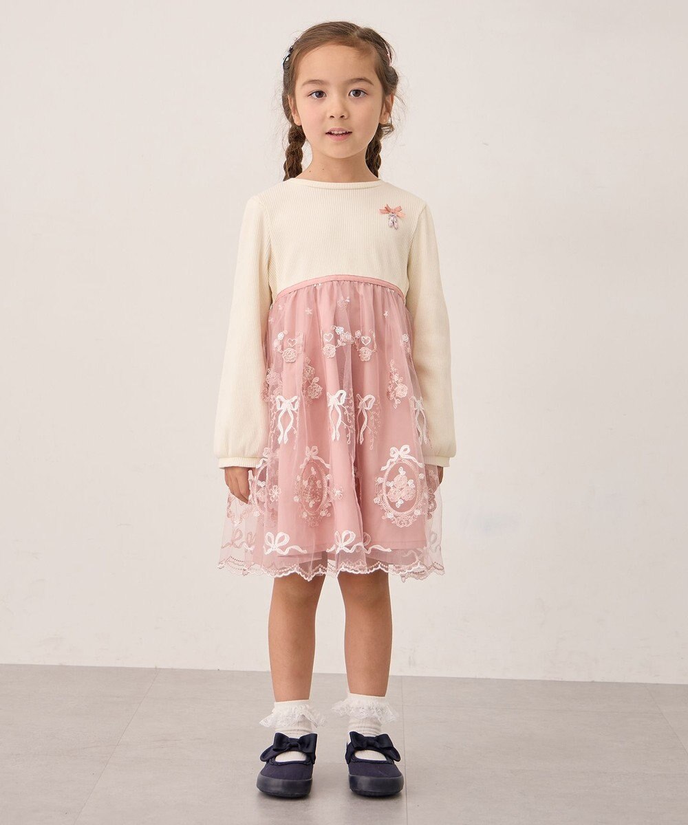 ANY KIDS バレエ刺繍チュールワンピース 