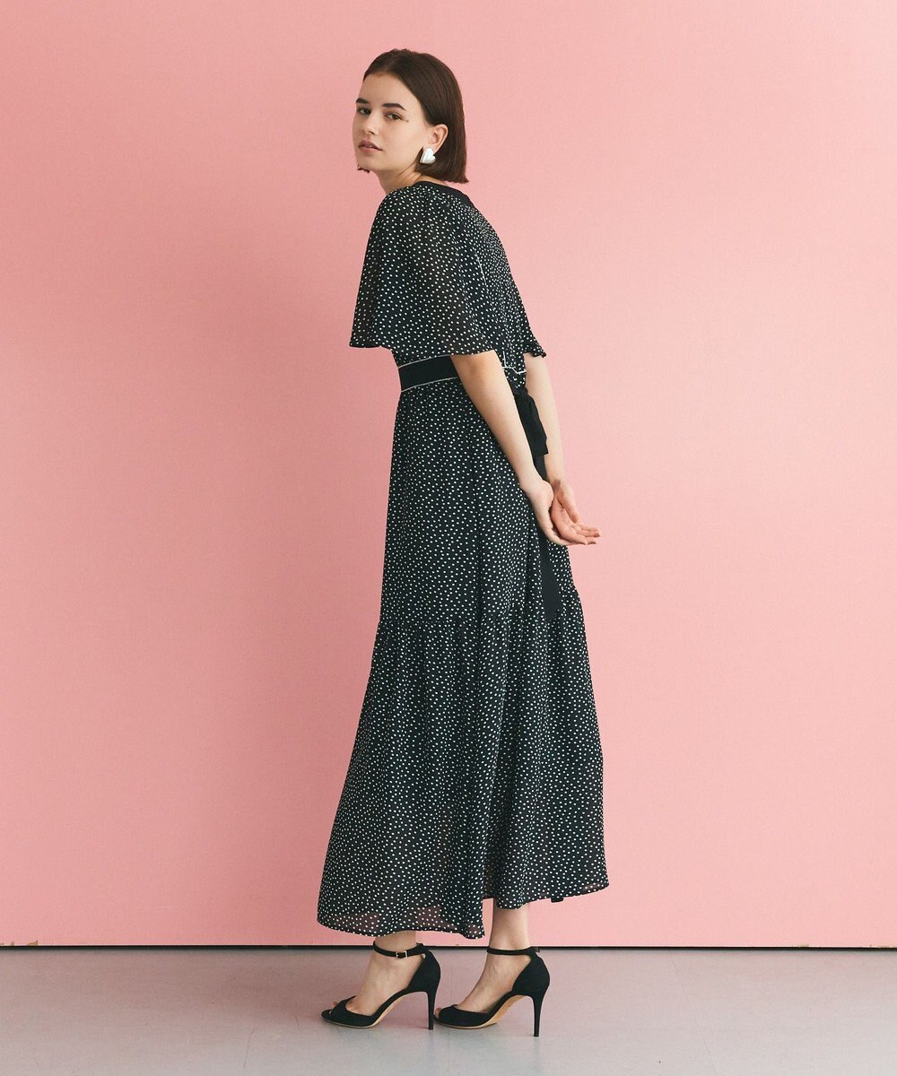 GRACE CONTINENTAL ドットフレアスリーブマキシ 