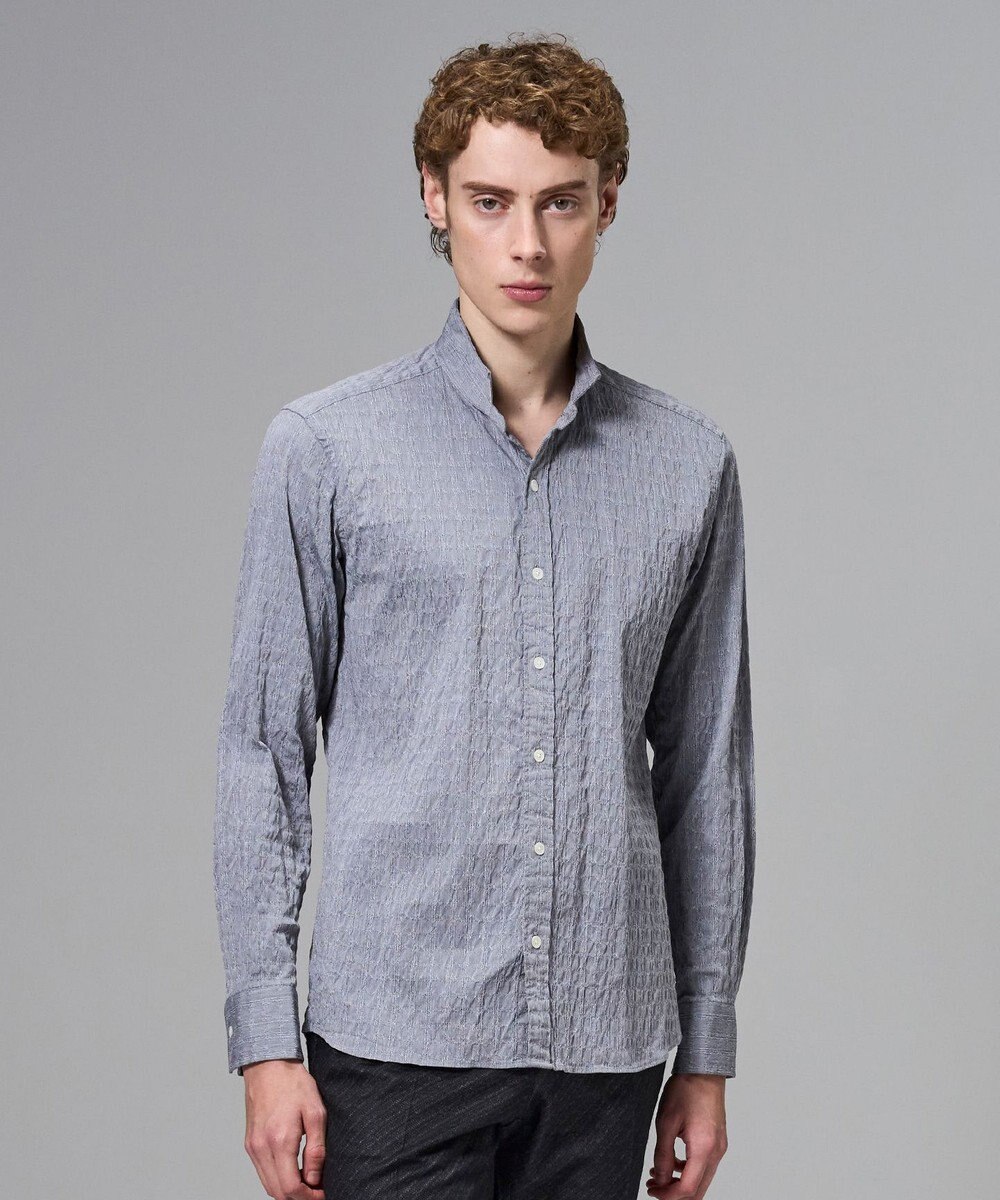 JOSEPH HOMME 新柄【オリジナル素材】ラティスジャガードストレッチ　ウィングカラーシャツ 