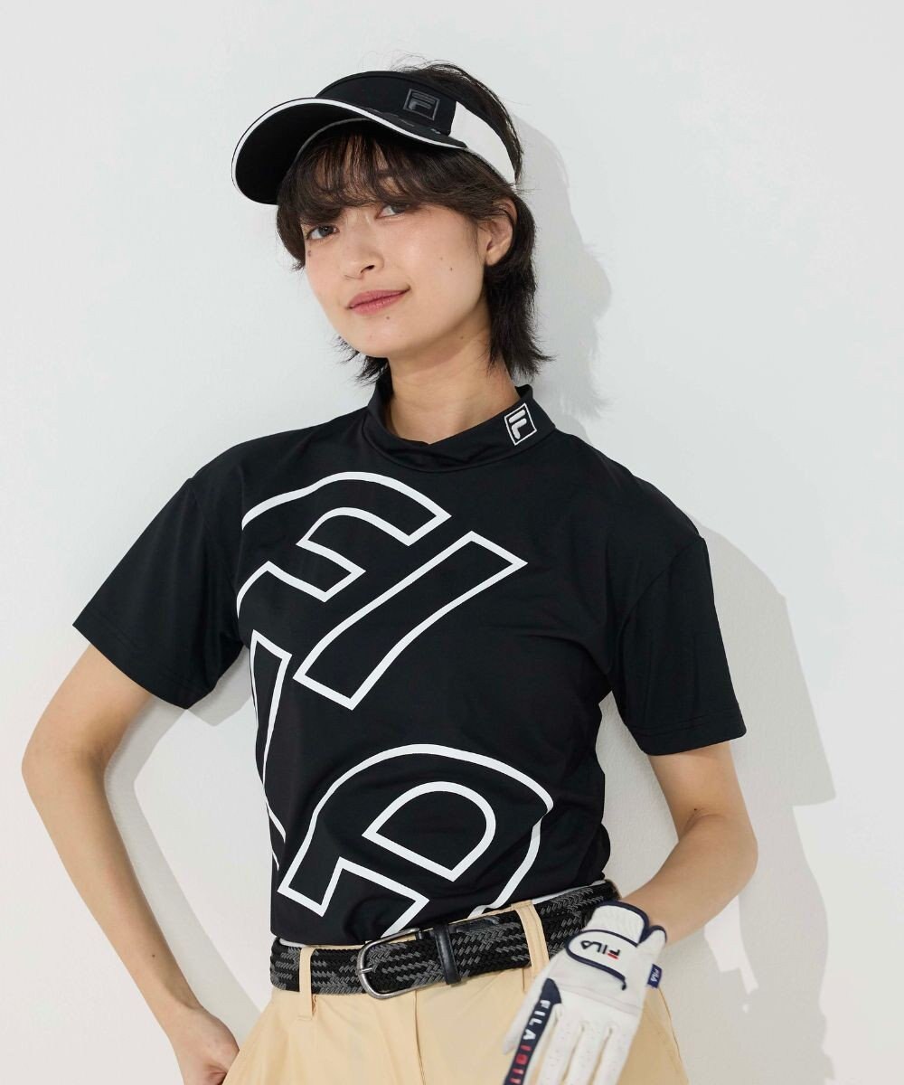 FILA GOLF／marie claire 【FILA GOLF】 シンプルロゴ半袖モックネックシャツ 