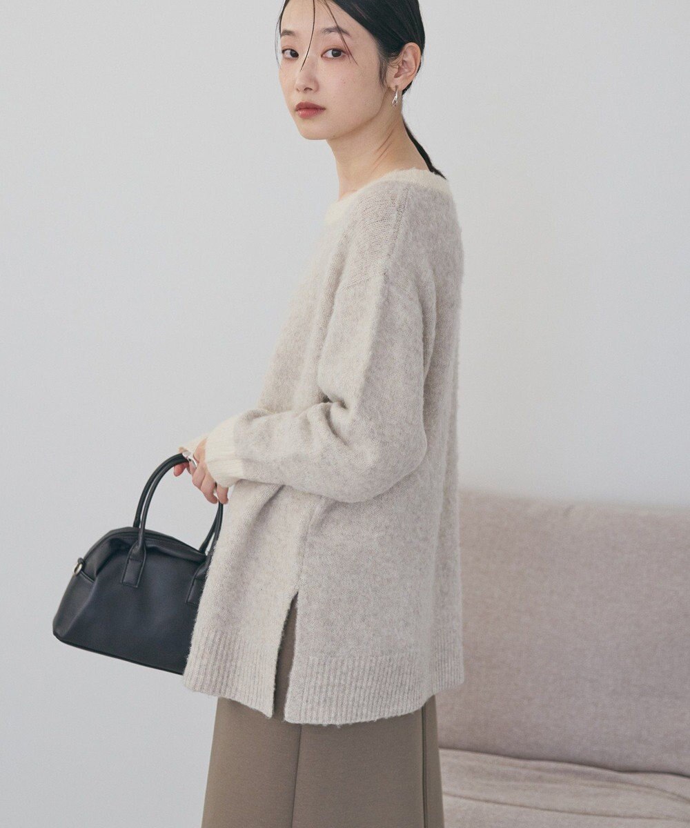 AMERICAN HOLIC 起毛バイカラーニットプルオーバー 