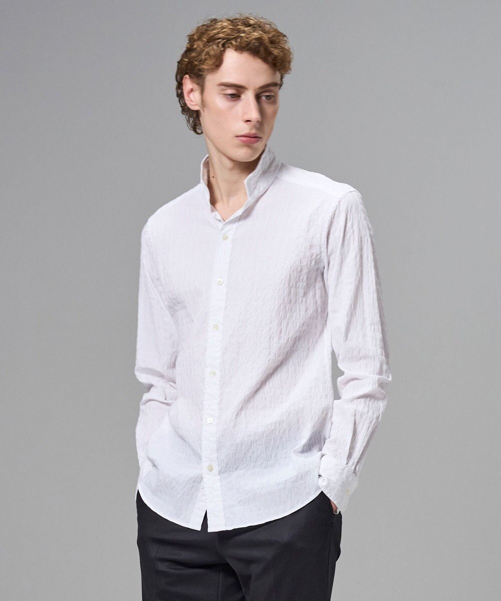 JOSEPH HOMME 新柄【オリジナル素材】ラティスジャガードストレッチ　ウィングカラーシャツ 