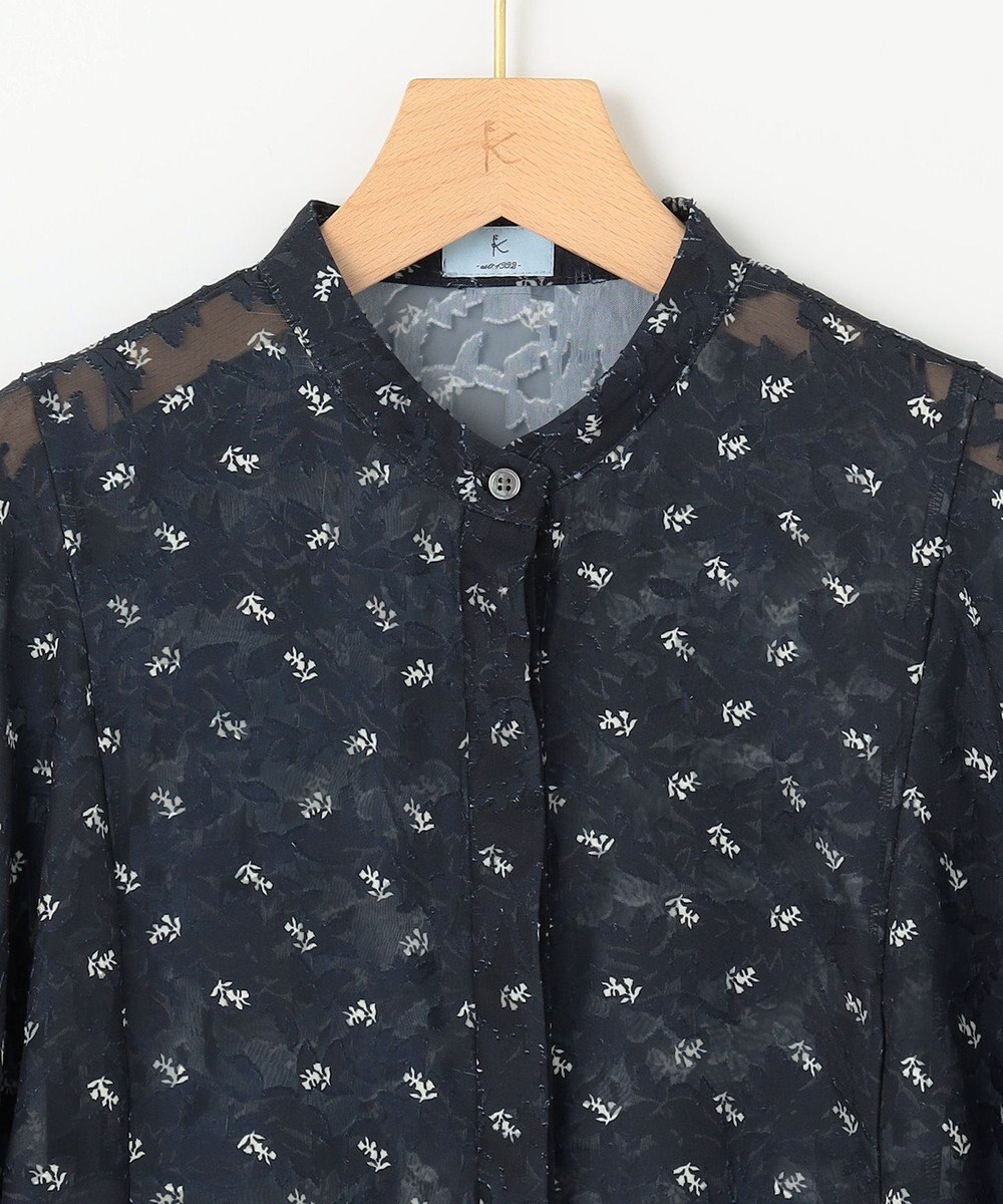 組曲 【WEB限定】フラワーボーダージャカードプリント ブラウス 