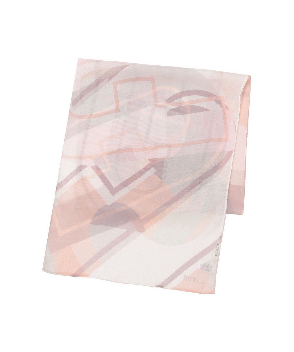 MOONBAT 【シルク100%】フルラ (FURLA) シルクシフォンロングスカーフ アーチロゴ 150cm×35cm 