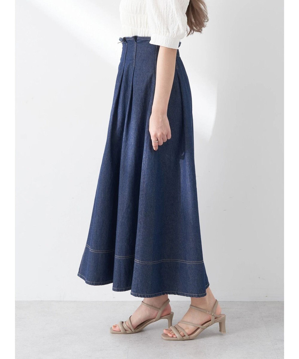 earth music&ecology フロントジップタックフレアスカート 