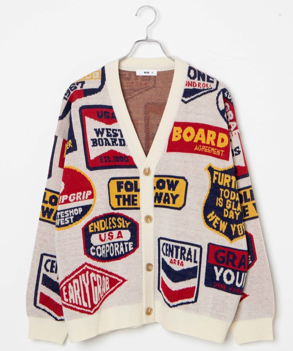 WEGO ルーズフィット総柄カーディガン 