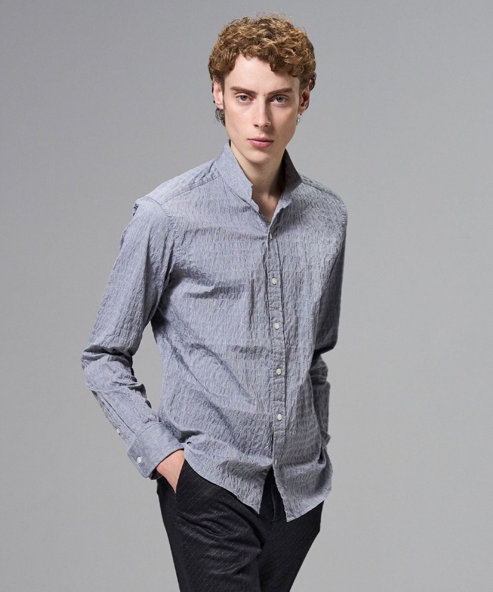 JOSEPH HOMME 新柄【オリジナル素材】ラティスジャガードストレッチ　ウィングカラーシャツ 