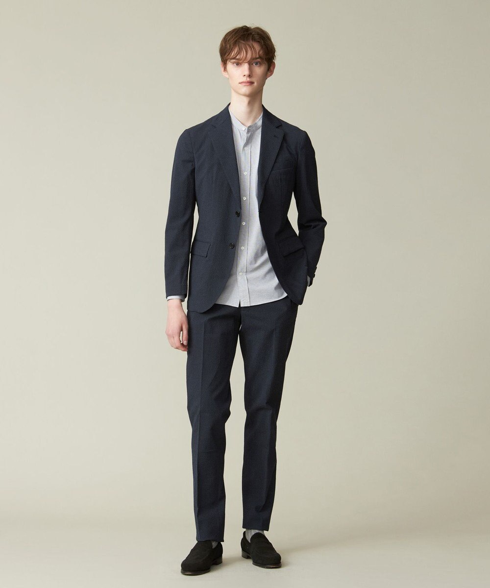 J.PRESS MEN 【セットアップ対応 / ウォッシャブル】トラベラーズシアサッカー スラックス 