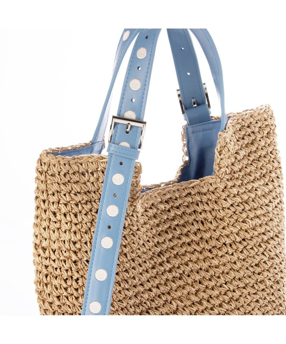 UNBILLION カシュカシュ cachecache / ドット刺繍ハンドル手編みトート 